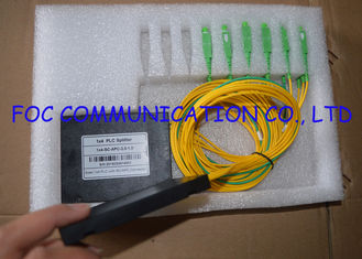Yellow Fiber PLC Splitter SC / APC, 1 * 4 และ 1 * 8 FTTX FTTH Splitter การสูญเสียการแทรกต่ำ