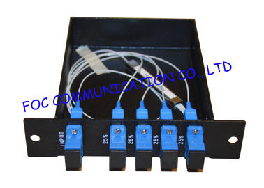 1 * 4 ไฟเบอร์ PLC Splitter LGX Type Rack Mount พร้อมขั้วต่อ SC / UPC การใส่ที่ต่ำ