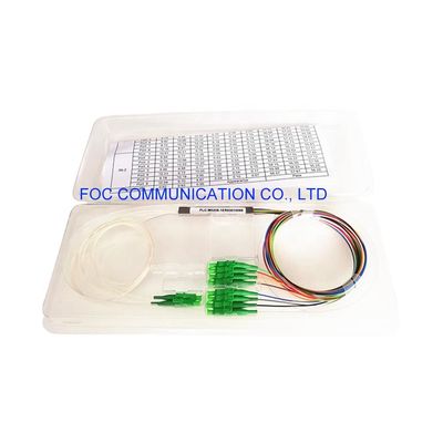 ไฟเบอร์ออปติก PLC Splitter 1 × 8 Mini Tube Type พร้อมขั้วต่อ LC / APC สำหรับ FTTX Network