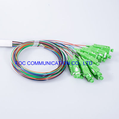 Telecom Networks Fiber PLC Splitter 1 x 8 พร้อมขั้วต่อ SC / APC Mini Tube Type