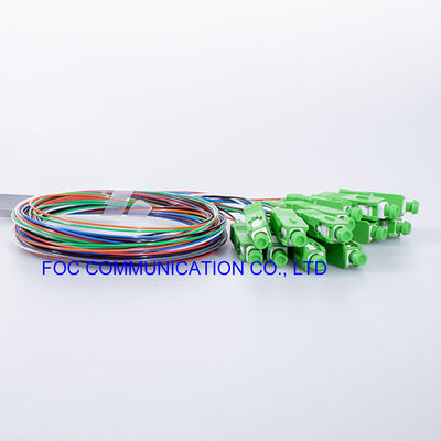 Telecom Networks Fiber PLC Splitter 1 x 8 พร้อมขั้วต่อ SC / APC Mini Tube Type