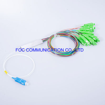 Telecom Networks Fiber PLC Splitter 1 x 8 พร้อมขั้วต่อ SC / APC Mini Tube Type