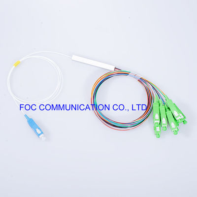 Telecom Networks Fiber PLC Splitter 1 x 8 พร้อมขั้วต่อ SC / APC Mini Tube Type