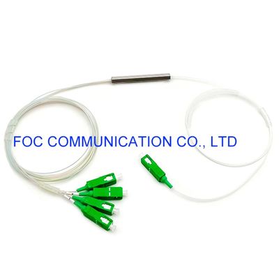 ไฟเบอร์ออปติกแยก PLC หลอดมินิ 1 × 4 พร้อมตัวเชื่อมต่อ SC / APC