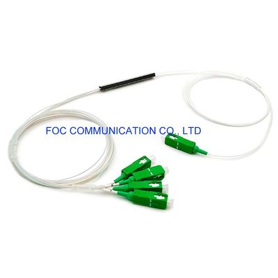 ไฟเบอร์ออปติกแยก PLC หลอดมินิ 1 × 4 พร้อมตัวเชื่อมต่อ SC / APC