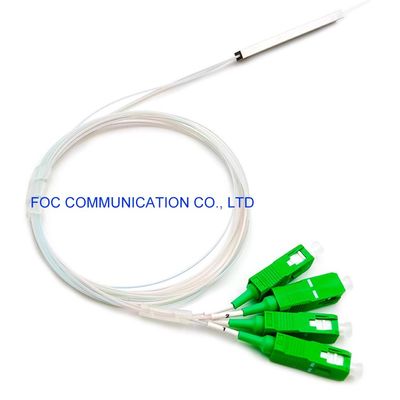 ไฟเบอร์ออปติกแยก PLC หลอดมินิ 1 × 4 พร้อมตัวเชื่อมต่อ SC / APC