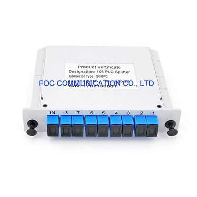 1650nm FTTX CATV CWDM ไฟเบอร์แยก PLC SC UPC 1 × 8 PDL ต่ำ