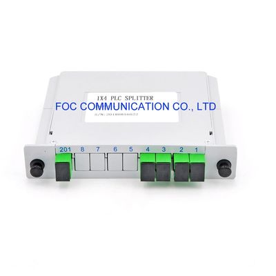 FTTX Systems DWDM CWDM ไฟเบอร์ PLC Cassette SC APC 1 × 4 Plc Splitter