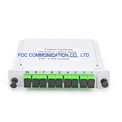 CATV 1650nm 1 × 8 PLC แยกเทปคาสเซ็ต SC APC PON FTTX Networks