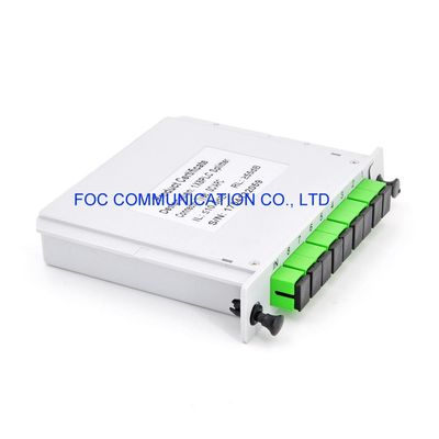 CATV 1650nm 1 × 8 PLC แยกเทปคาสเซ็ต SC APC PON FTTX Networks