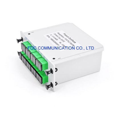 PON FTTX 1650nm ไฟเบอร์แยก PLC SC APC 1 × 16 การสูญเสียการแทรกต่ำ
