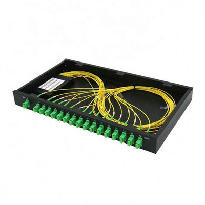 PDL ต่ำ 1260nm Rack Mount PLC Splitter 1 RU 19&quot; 1x16 SC APC