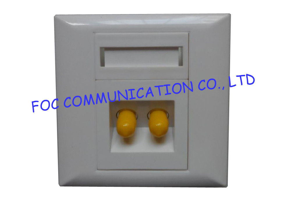 2 พอร์ต ST Simplex Adapter Preload กล่องเชื่อมต่อไฟเบอร์ออปติก FTTH Wall Plate Outlet