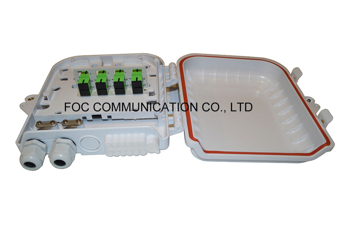 กล่องเทอร์มินอลไฟเบอร์ 12 พลาสติกหลัก ABS สำหรับโหลด PLC 1: 8 ประเภทตัวแบ่งประเภทท่อเหล็ก