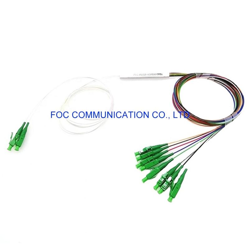 ไฟเบอร์ออปติก PLC Splitter 1 × 8 Mini Tube Type พร้อมขั้วต่อ LC / APC สำหรับ FTTX Network
