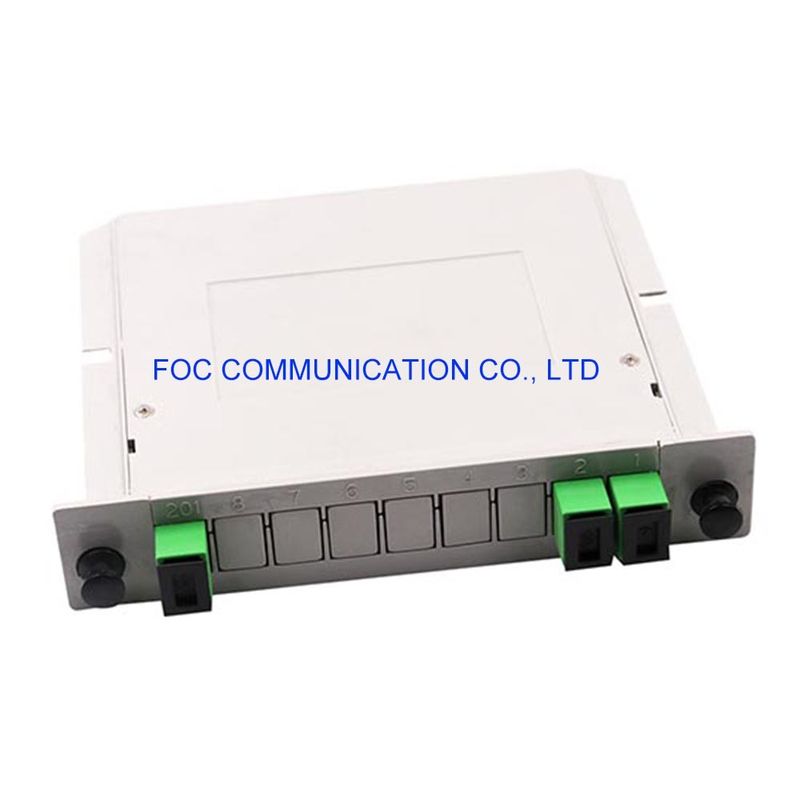 SC APC 1 × 2 PLC Splitter 650nm Rack Mountable สำหรับ PON CATV Networks