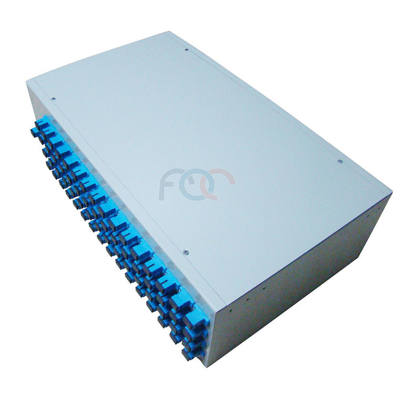 19 &quot;1U Fiber Plc Splitter ตัวแยกแสงแบบพาสซีฟ PDL ต่ำสำหรับเครือข่าย PON